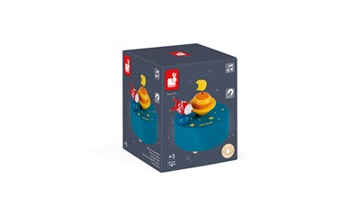 Spieldose Rakete mit Musik aus Holz