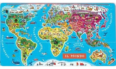 Magnet-Weltkarte Italienisch