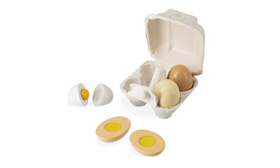 Set Eier aus Holz 10.7 x 10.2 x 7.4cm