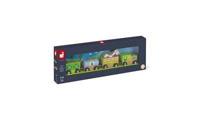 Zug Bauernhof mit Figur aus Karton