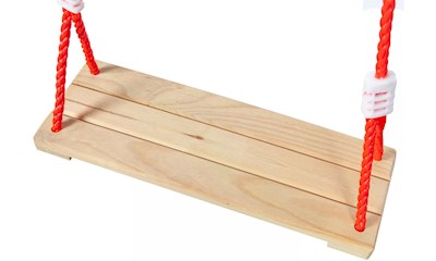 Holzbrettschaukel Sitz 42x15x1.3 cm, Tragkraft 50 kg, Polyseil, ab 3 Jahren