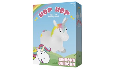 Hüpftier Einhorn 24x34x14 cm, PVC, ab 3 Jahren