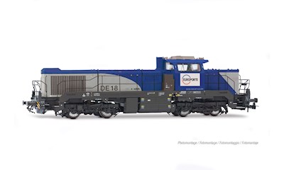 EUROPORTE dieselelektrische Lokomotive Vossloh DE 18 silber/blau Ep. VI