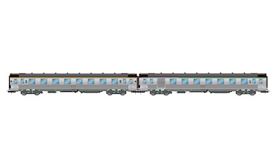 SNCF 2-teil. Set DEV Personenwagen Inox A8 + B6D  Ep. IVc