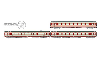 SNCF 3-teil. Set Set Grand Comfort Wagen TEE Le Kléber A8u  A8tu  Vru grau  Ep.