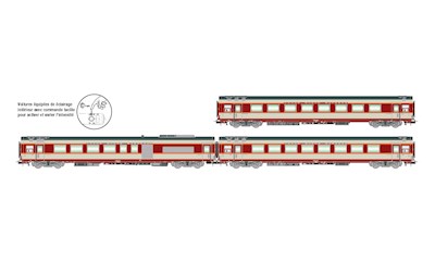 SNCF 3-teil. Set Set Grand Comfort Wagen TEE Le Kléber A8u A8tu A4Dtux grau