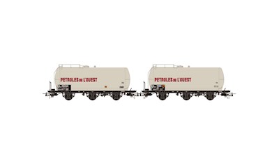 SNCF 2er-Set 3-achsige Kesselwagen PETROLES de L'O