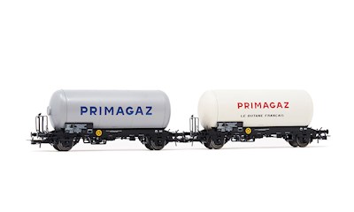 SNCF 2er-Set 2-achsiger Gaskesselwagen â€œPrimagazâ€