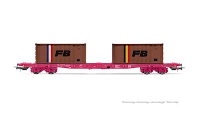 SNCF 4-achsiger Containerwagen S70 mit 2x 20' Containern FB Ep. IV