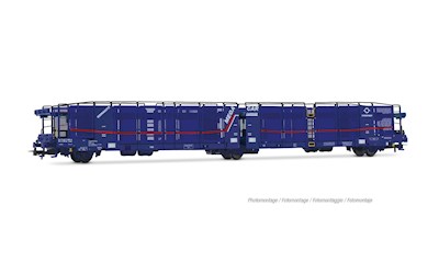 TRANSFESA/Hispanauto 3-achsiger Autotransporter LaeksMega Car Carrier blau mit