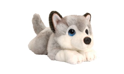 Hund Husky 32cm liegend