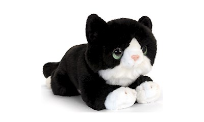 Katze schwarz 32cm liegend