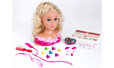 Frisier- und Schminkkopf Coralie, H: 33 cm, Haar waschbar, Kosmetikset, 3 J.