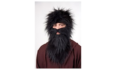 Ruprechtbart mit Perücke schwarz