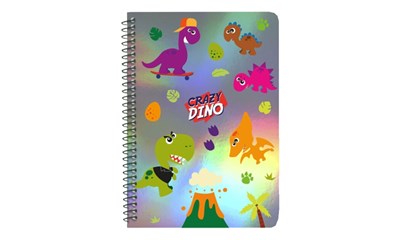 Dino Notizbuch A5 mit Cover in Metalloptik
