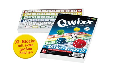 Qwixx XL - Zusatzblöcke 2x80 Blatt (d)