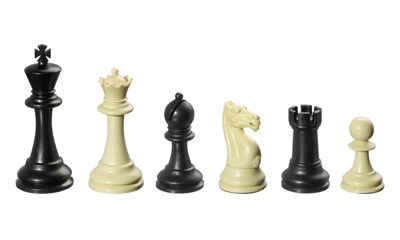 Schachfig. - Nerva - KH 95 mm - Kunststoff - schw./creme **