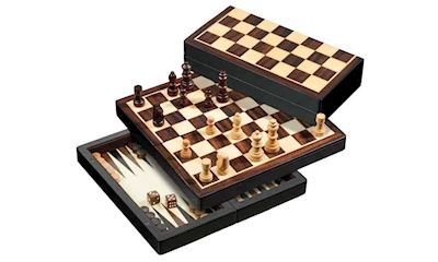 Reise-Schach-Backgammon-Dame-Set, magnetisch