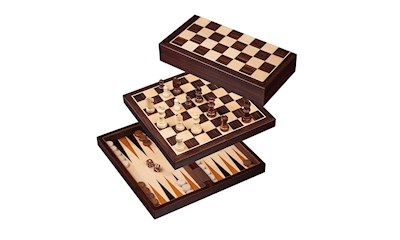Schach-Backgammon-Dame-Set, Feld 30 mm