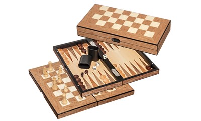 Schach-Backgammon-Dame-Set Feld 40 mm