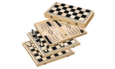 Schach-Backgammon-Dame-Set - Feld 50 mm