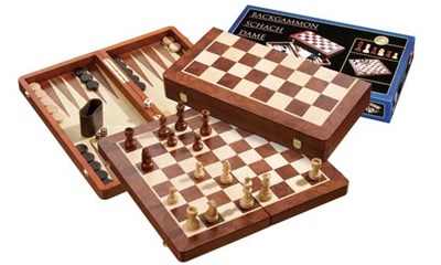 Schach-Backgammon-Dame-Set **