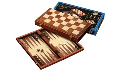 Schach-Backgammon-Dame-Set, magnetisch **