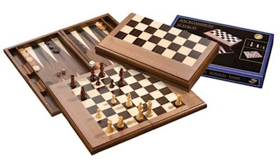 Schach-Backgammon-Dame-Set
