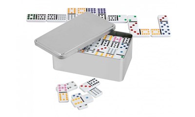 Domino, Doppel 12, Metallbox **