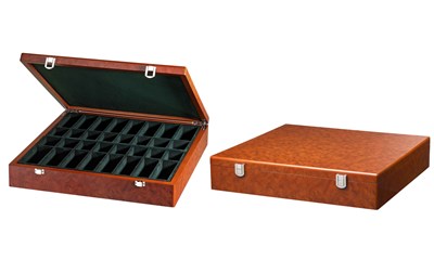 Schachfigurenbox Exklusiv mit Einzelfächern - 415x420x75 mm **
