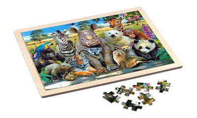Holz-Rahmenpuzzle, Exotic Wildlife **