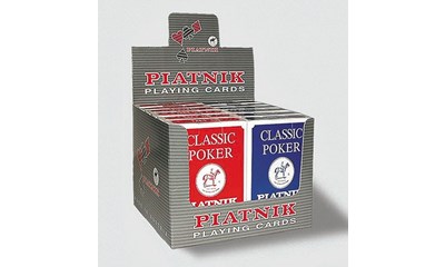 Classic Poker Plastik-Spielkarten blau/rot, SF