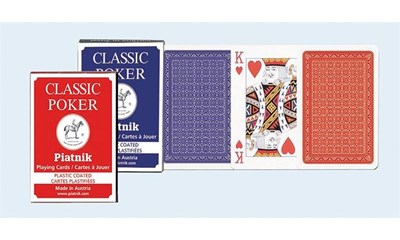 Classic Poker Plastik-Spielkarten blau/rot, SF