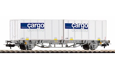 CH-AAE Containertragwagen bel. mit 2 20' Container Cargo Domino Ep. V