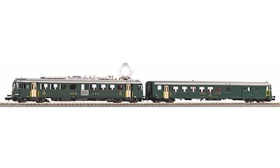 RBe 4/4 und Steuerwagen Bt grün mit alter Schrift Ep. IV DCS