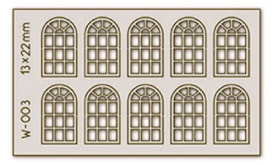 10 Stk. Sprossen-Bogenfenster 14-Scheiben H0