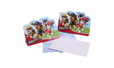 8 Einladungssets Paw Patrol inkl. Umschläge