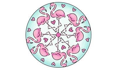 Mini Mandala-Designer Flamingo