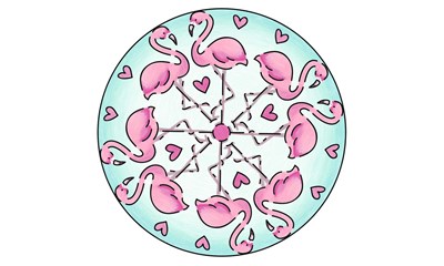 Mini Mandala-Designer Flamingo