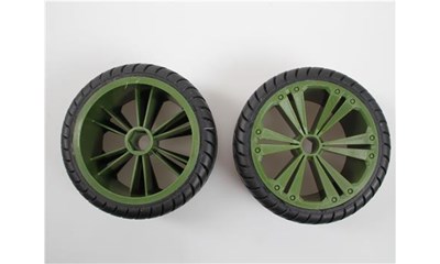 R/C Spielzeug Zubehör Set 2x Front Wheel for Buggy, green