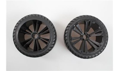R/C Spielzeug Zubehör Set 2x Front Wheel for Buggy, black