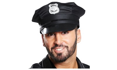 Police Cap, Gr. 59 schwarz, Stoff, 100% Polyester
