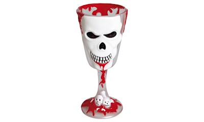 Weinglas Horror Totenkopf 18 cm, Plastik