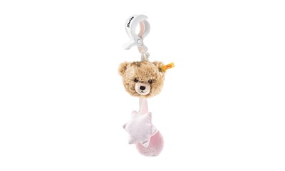 Schlaf-gut-Bär Kinderwagenspielzeug beige/rosa 20cm