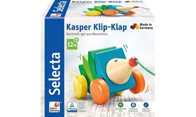 Nachzieh-Igel Kasper Klip-Klap 16cm