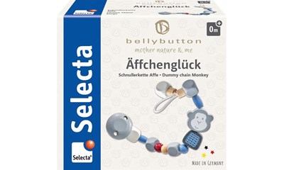 Schnullerkette Äffchenglück blau 22cm 