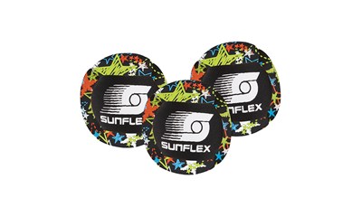 3 Funbälle Neonpren 4.2cm zum Werfen, Fangen und Kicken Glow