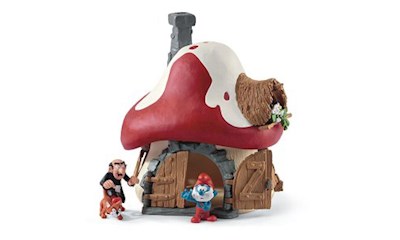 Schlumpf Haus mit 2 Figuren