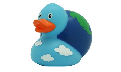 Badeente Weltkugel