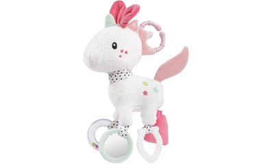 Activity-Einhorn mit Klemme mit Rassel, Spiegel und Beissring